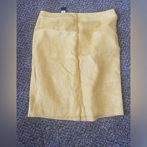 Talbots yellow/white tweed lined skirt. NWT. Sz 14.